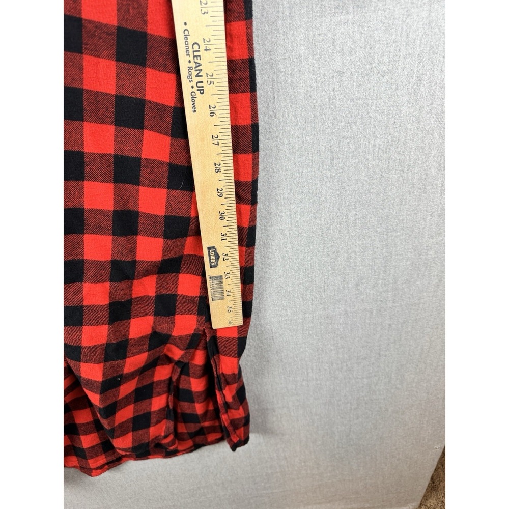 Latuza Buffalo Plaid‎ Flannel Nightgown Dress Red Black Cotton Medium - Picture 14 of 14